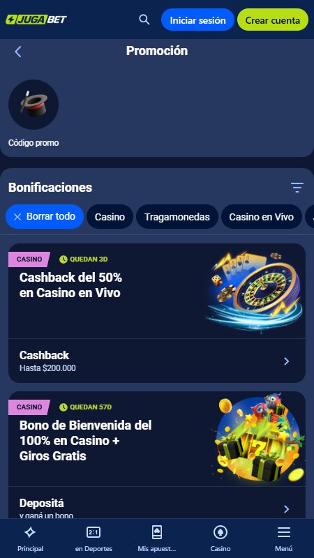 JugaBet casino bonuses