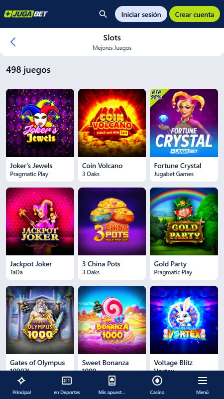 JugaBet casino top games