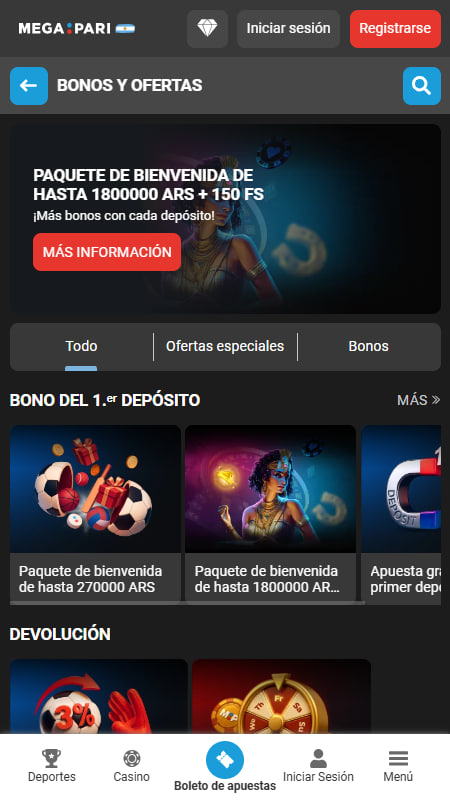 Megapari Bono de Bienvenida 