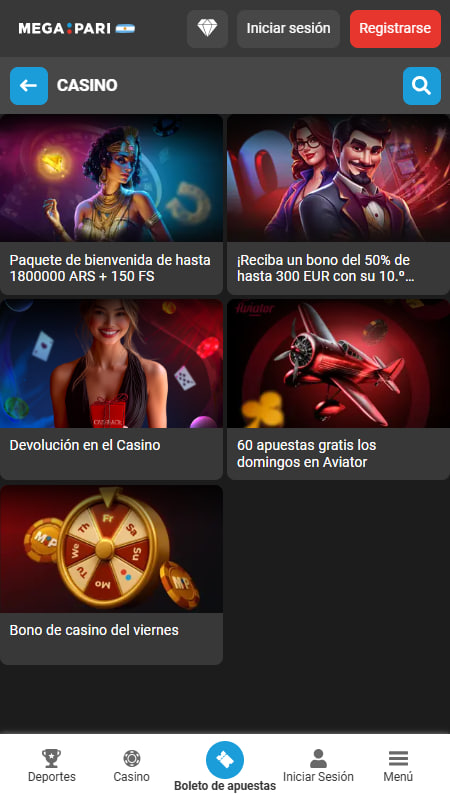 Megapari Comprá jugadas gratis con puntos de bono