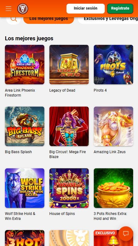 Catálogo de juegos destacados en LeoVegas Casino